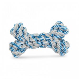 Rope bone 10x17cm blue