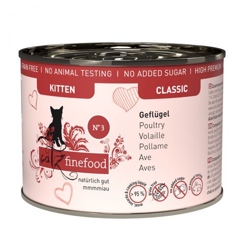 catz finefood Classic Kitten Nr 3 Drób 200g