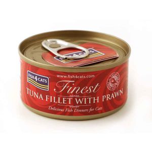 FISH4CATS Finest Tuna Fillet With Prawn 70g