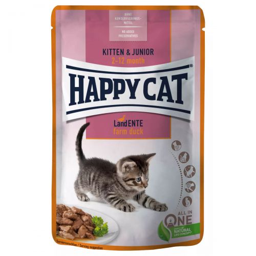 Happy Cat Kitten Junior Land Ente Kaczka w sosie 85g